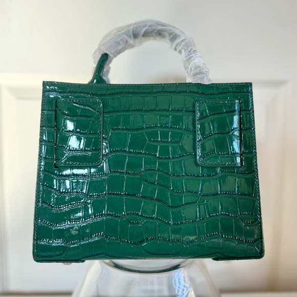 NWT Brandon Blackwood Medium Kuei – Emerald Croc Embossed – Box + Dust Bag - Picture 2 of 12